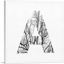 ARTCANVAS Tree Branches Alphabet Letter A Canvas Art Print