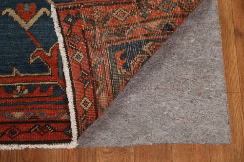 Pre-1900 Antique Geometric Heriz Serapi 11'x13' Area Rug Vegetable Dye Handmade - Picture 10 of 12