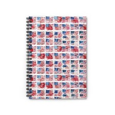 American Flag Themed Spiral Notebook with Ruled Line