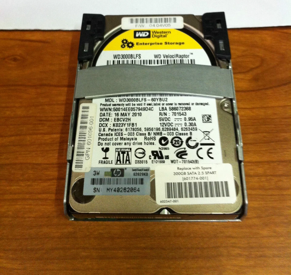 Western Digital WD3000BLFS VelociRaptor 300GB 10K 16MB 2.5" SATA Hard Drive - Image 2 of 3