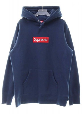 Japan Used Fashion] Supreme 16Aw Box Logo Hooded Sweatshirt Navy M 