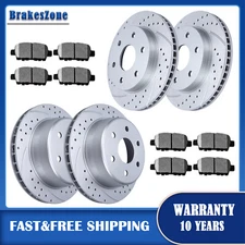 Front and Rear Brake Rotors Pads for Chevrolet Silverado 1500 2001-2006 Slotted