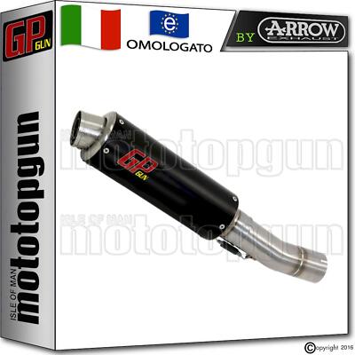 EXHAUST GP GUN by ARROW STAINLESS STEEL BLACK KAWASAKI Z-900 Z900 E 2017 17 2018 18