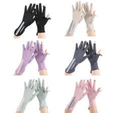 Sports Golf Ice Silk Gloves Riding Driving Two-Finger Fishing Gloves