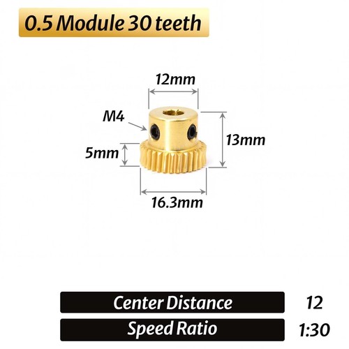 0.5/0.8/1/1.5 Module 20T to 60T Gear Copper Worm Wheel Gear & Worm Gear Shaft - Picture 10 of 49