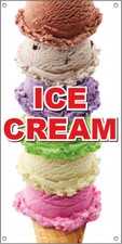 20x48 Inch ICE CREAM Vinyl Banner Sign wb6