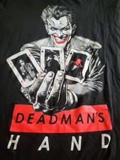 Joker Deadman's Hand T-Shirt Large Crew Neck Short Sleeve Black Xcellent pre own