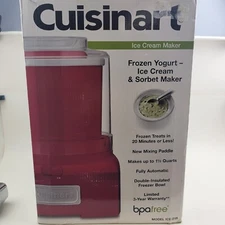 Cuisinart Frozen Yogurt ICE CREAM Sorbet MAKER Red ICE-21R