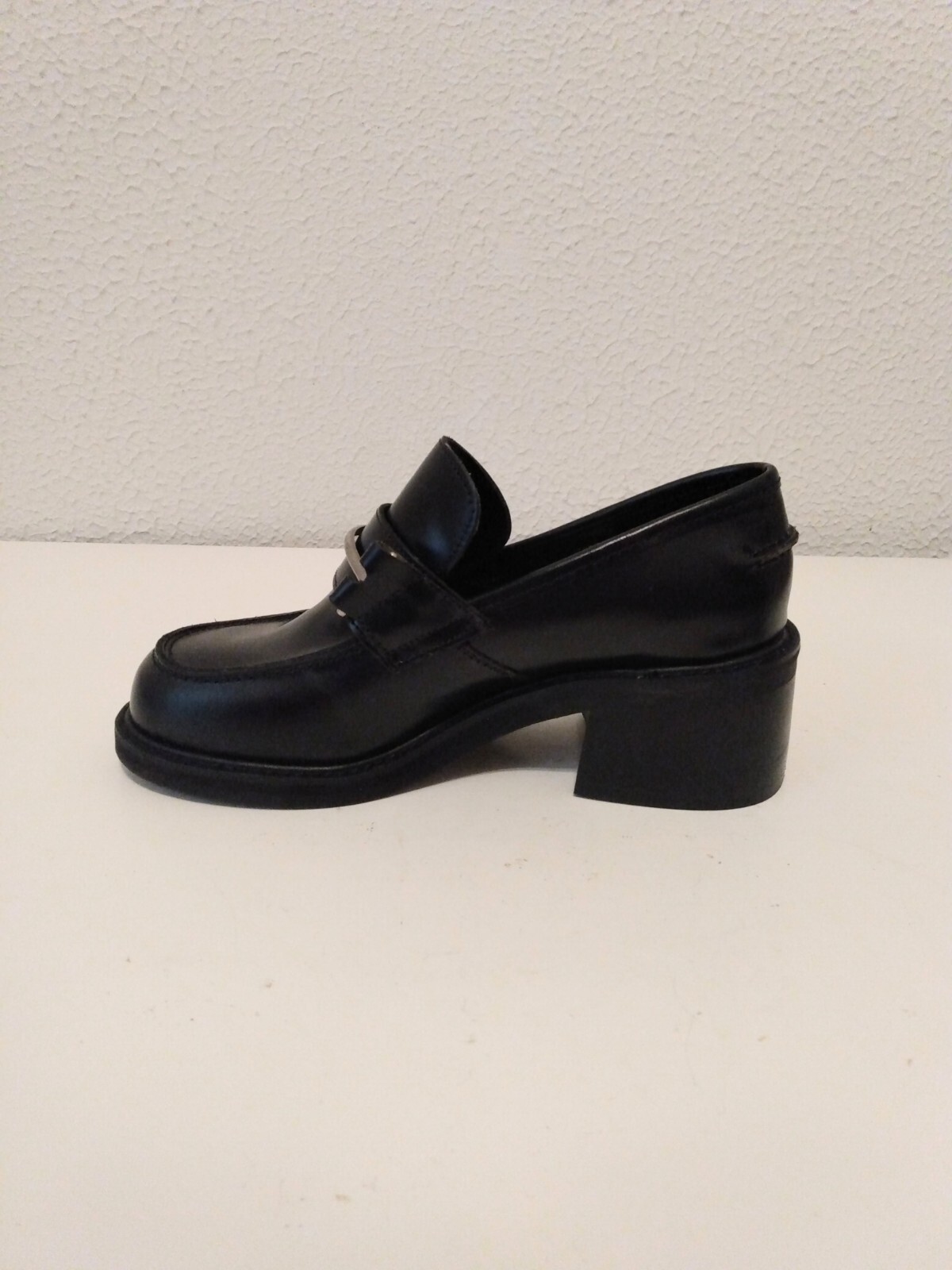SAOLA Scarpe Steve Madden Andy da bambina nere in vera pelle punta 2" tacco grosso taglia 6 B