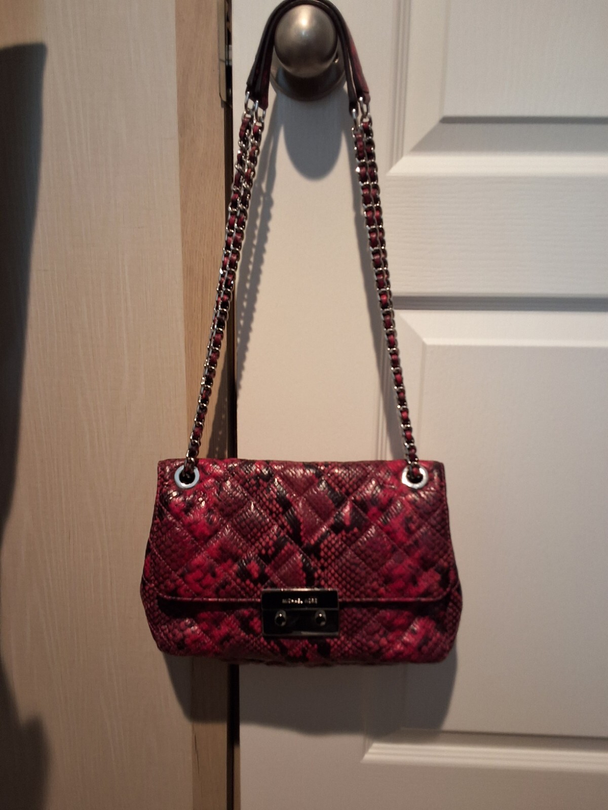 Michael Kors Burgundy Python Embossed Shoulder Bag - image 11