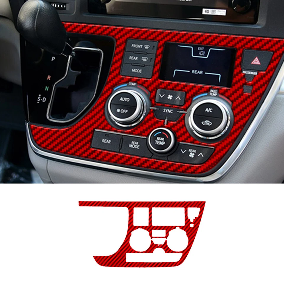 68X Red Carbon Fiber Interior Full Sets Cover Trim Kit For Toyota Sienna 2015-20 - Image 2 of 4