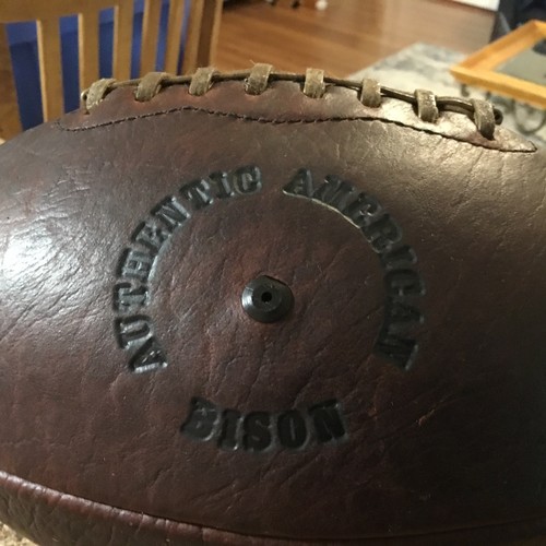 Vintage Orvis Authentic American Bison Leather Football Made in USA VG Condition - Picture 11 of 11