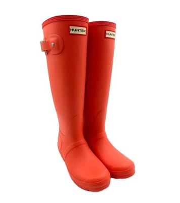 Hunter Womens Original Tall Suncup Orange Wellington Boots