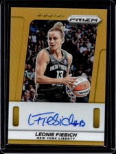 2025 Panini WNBA Prizm Leonie Fiebich Throwback Signatures Gold Auto #/10