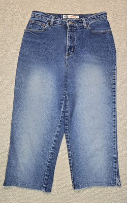 Faded Glory 90s Y2K Tall Stretch Cotton Denim Blue Capris Jeans Pants  Faded