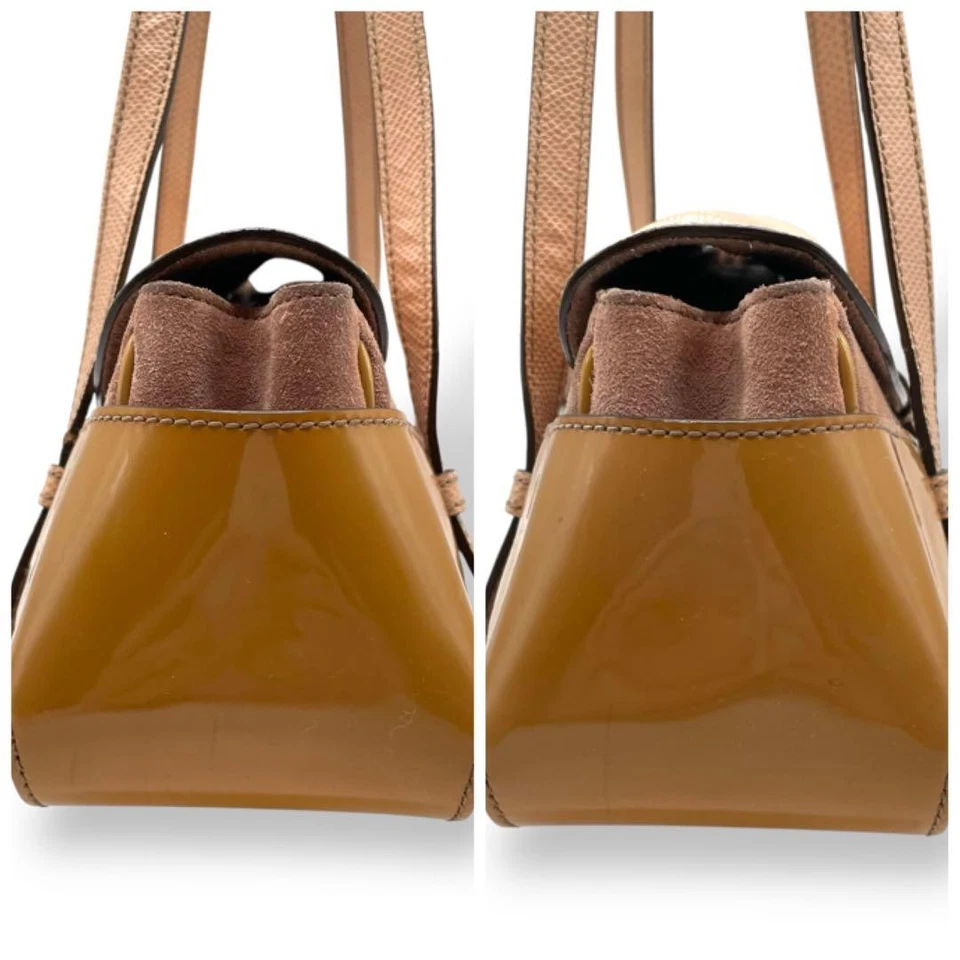 TOD'S logo engraved Suede shoulder bag in leather Brown Pink Beige Women's Bag - Image 3 of 4