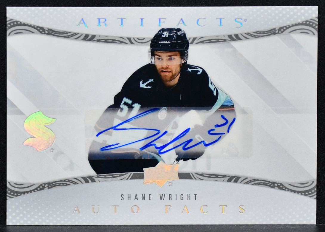 2024-25 UD Artifacts Auto Facts Shane Wright AF-SW Seattle Kraken Auto