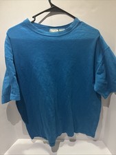 Vintage Blank Single Stitch T-Shirt Arizona Jean Co Men's Large Blue Made In USA