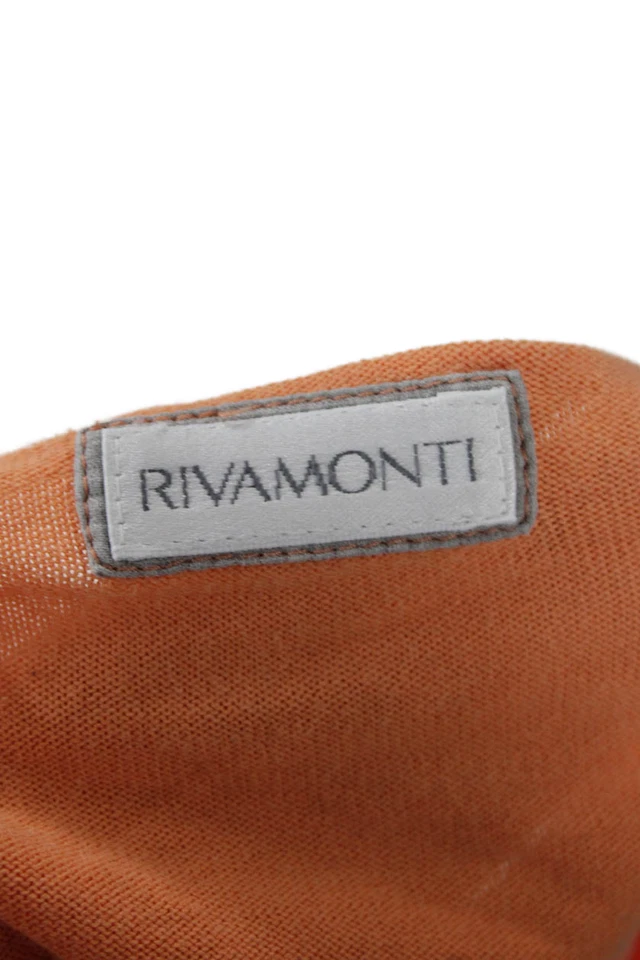 Top básico Rivamonti para mujer naranja cuello en V manga larga mezcla de algodón talla S Foto 4 de 4