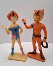 Vintage Ljn Thundercats WilyKat & WilyKit Figures 