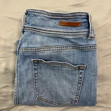 Anthropologie Pilcro Pleated High Rise Straight Leg Jeans Light Wash Women's 28