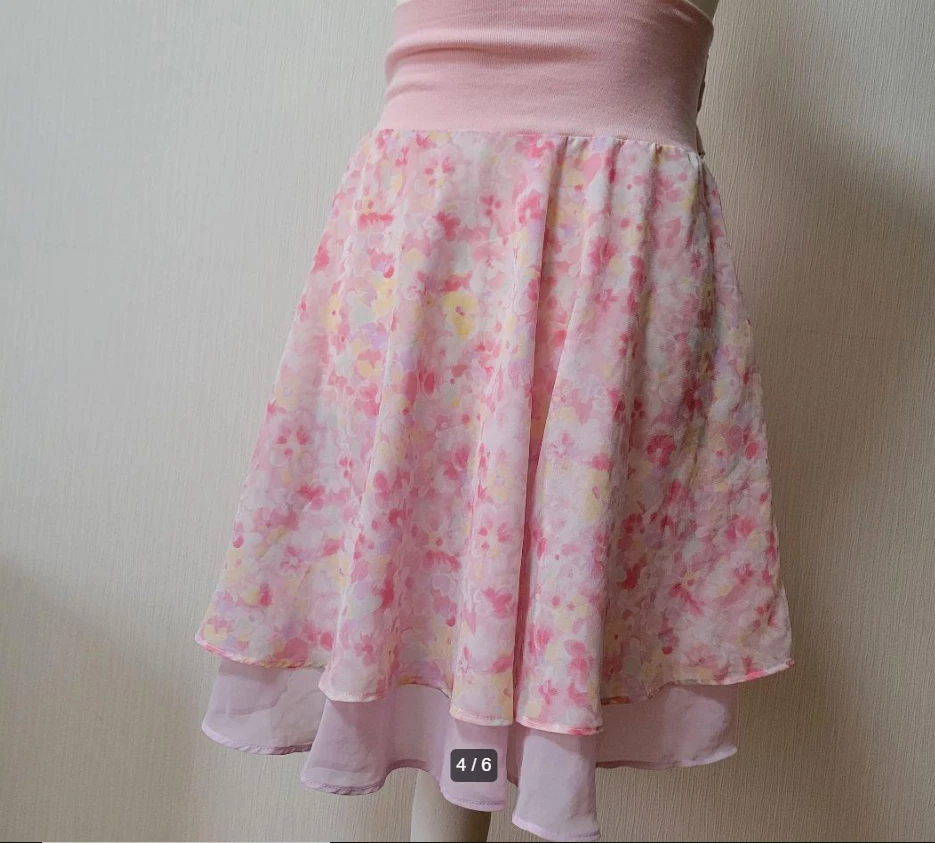 LIZ LISA 2-Way Pink Floral Strapless Skirt JAPAN USED - image 4 of 4