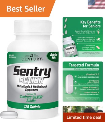 125-Count Sentry Senior Multivitamins - Gluten-Free Daily Support for Adults 50+