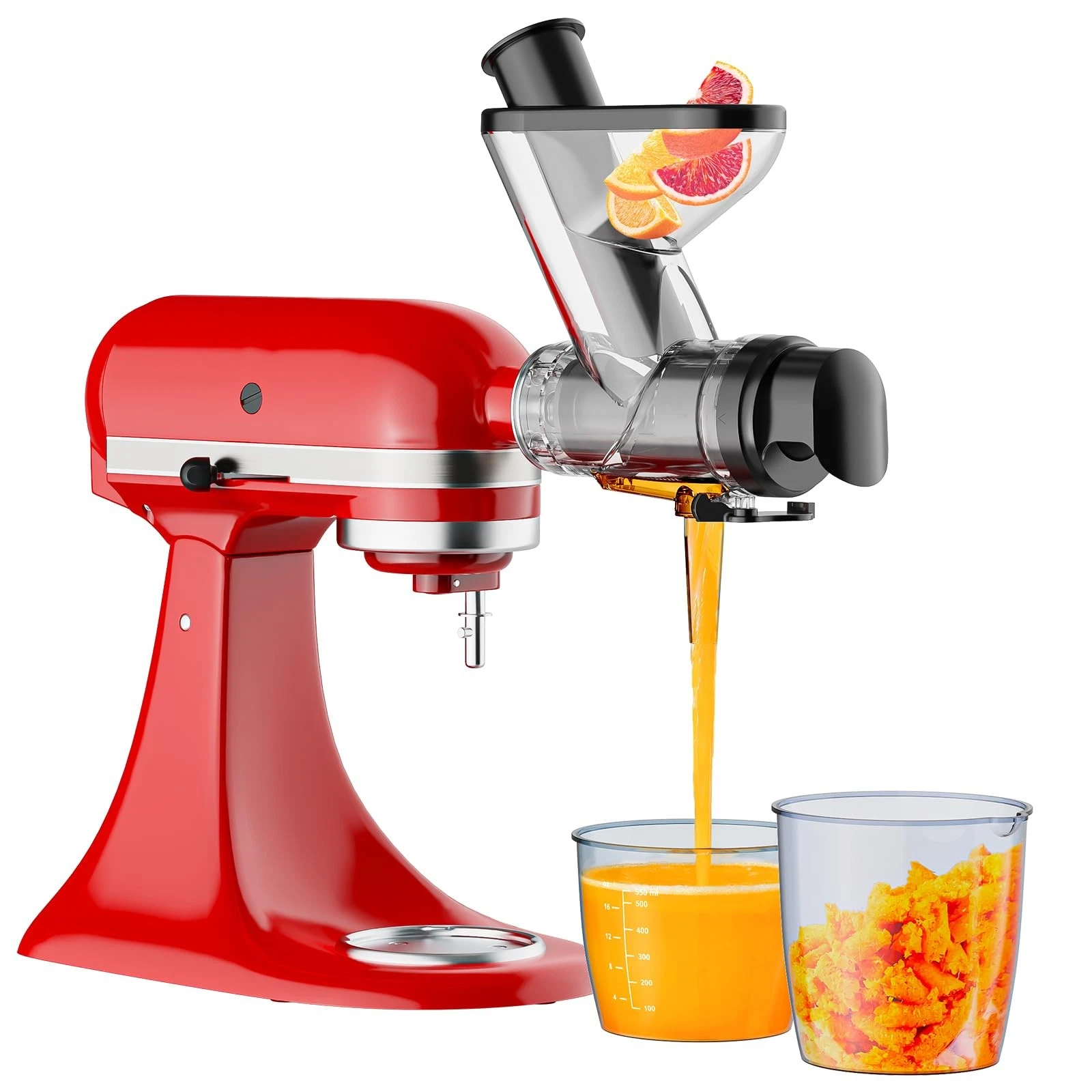 Masticating Juicer Attachment for KitchenAid, Slow Juicer with Dual Feed Chut...