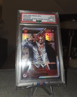 ONE PIECE Shanks #120 2023 Official  Prize JAPAN PSA 10 NM RARE Custom Card 