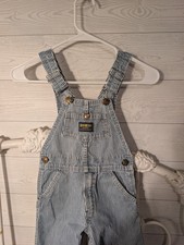 Vintage Oshkosh Overalls Striped Cotton Vestbak USA Boys 6/7