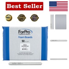 ForPro Zebra Double-Sided Nail File, 120/180 Grit, 50-Count for Flawless Nails