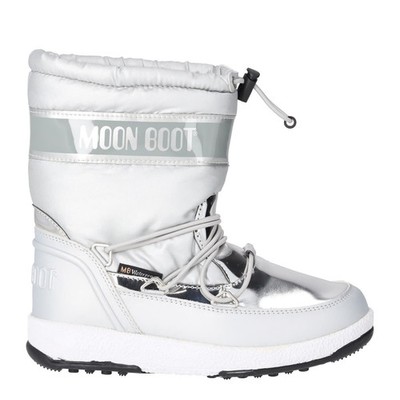MOONBOOT KINDER halbhohe Schneestiefel Kordelzug weiß grau UK12,5 UVP 150