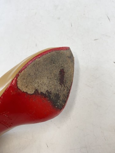 Christian Louboutin pumps size 37 beige leather Round toe Stiletto Heels Italy - Picture 6 of 9