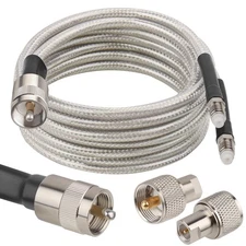 Dual CB Antenna Coax Cable 10FTLow Loss RG8X Stranded Core CB Coax Cable with...