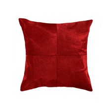 18" Red Cowhide Throw Pillow