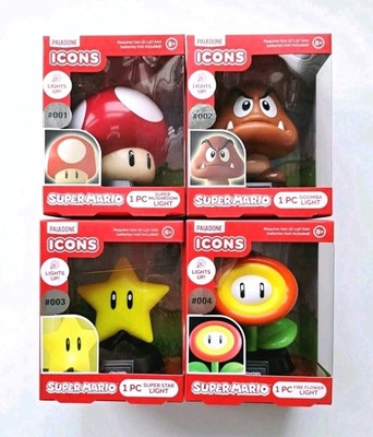Paladone Icons: Super Nintendo Set Of 4 Super Mario lights Sealed NIB 2018 RARE*