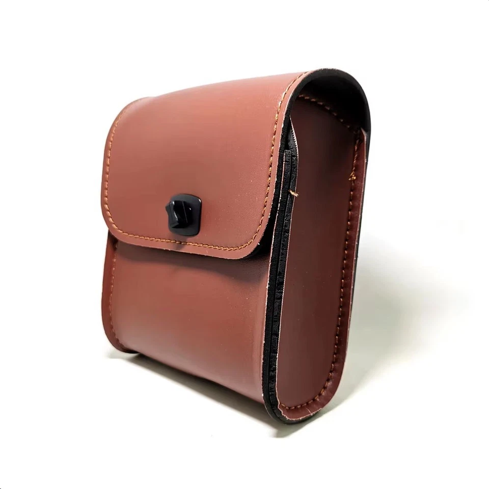 1X Universal Pu Leather Bicycle Motorcycle Luggage Tool Side Bag Saddlebag Brown - Image 2 of 4