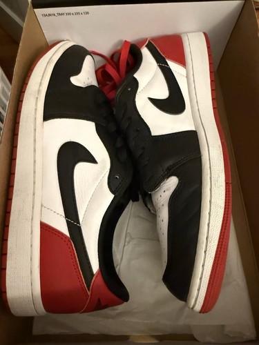 Size 10.5 - Air Jordan 1 Retro OG Low Black Toe Used