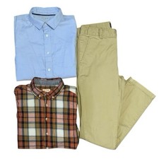 Boys Size 12-14 Clothing Lot Button Up Shirts Khaki Pants