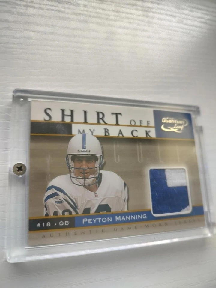 2001 Quantum Leaf Peyton Manning Shirt Off My Back /100 (MEM) Indianapolis Colts - Image 3 of 4
