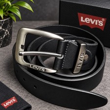 Levis Belt Mens LEATHER Belt - Black 