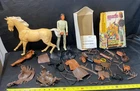 vintage MARX Geronimo figure horse box saddle accessories