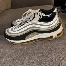 Nike Air Max 97 Size 10.5 White / Black / Olive Green  Used Very Good Condition
