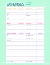 Digital PDF Editable Monthly Expenses Tracker Template Download Fast Delivery
