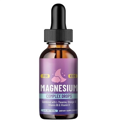 Kids Magnesium Liquid Drops-Magnesium Glycinate Liquid for Kids Omega-3, Vitamin