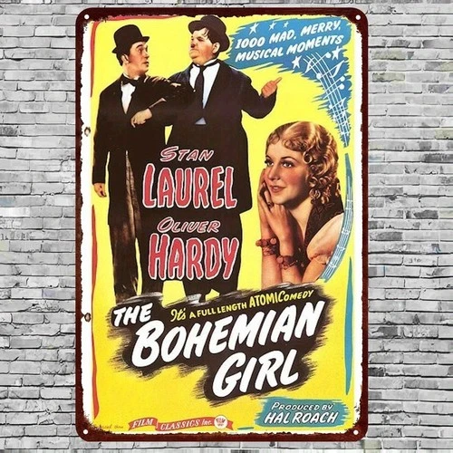 Vintage Laurel & Hardy Tin Metal Signs Home Décor Poster Retro Cinema, Classic C