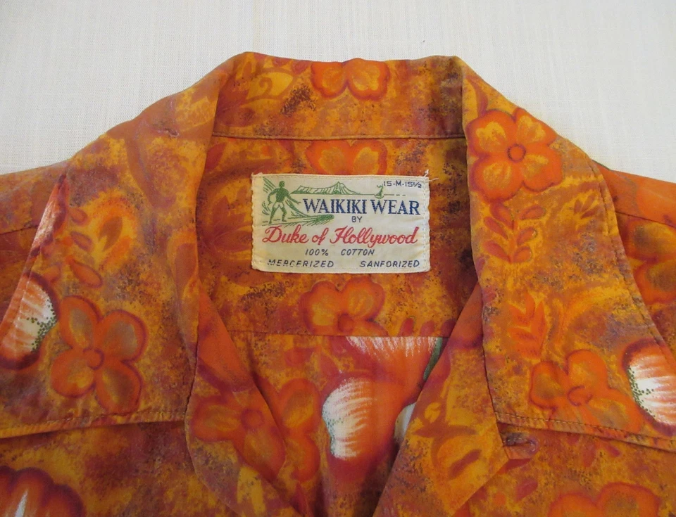 Vintage 1950's Waikiki Wear by Duke of Hollywood Cotton Hawaiian Shirt sz M - Image 4 of 4