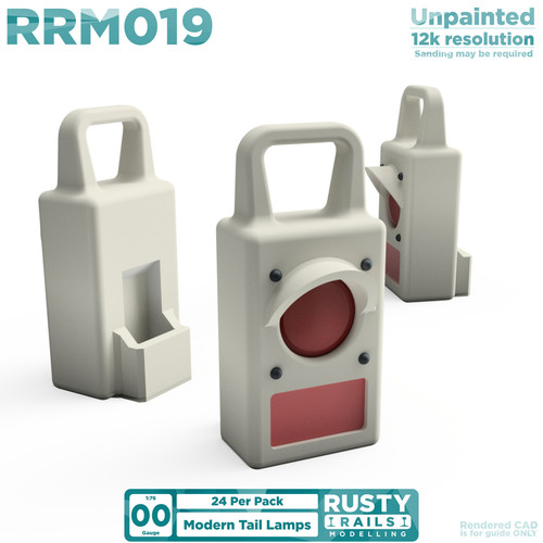 RRM019 rostige Schienen Spurweite OO Rückleuchten modern - 24 Stück - unlackiert 3D Druck - Bild 1 von 1