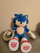 BAB Build-A-Bear Sonic 2 The Hedgehog 18  Plush with Shoes  Gold Ring