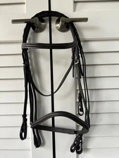 New Brown Leather English Horse Snaffle Bridle W/ Laced Reins